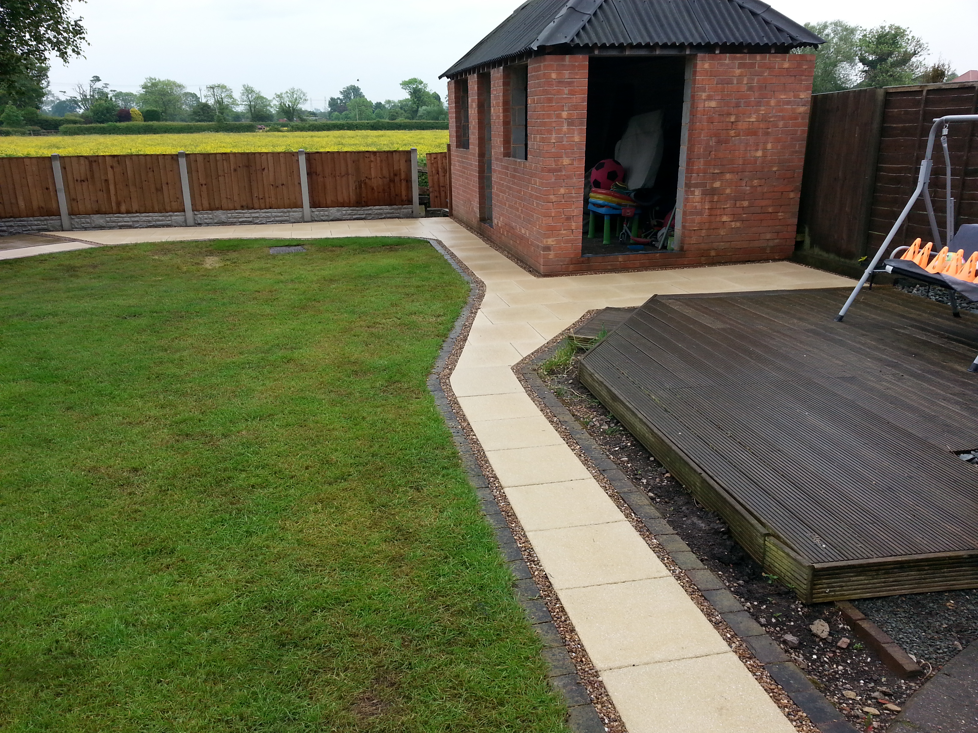 Brick patio construction