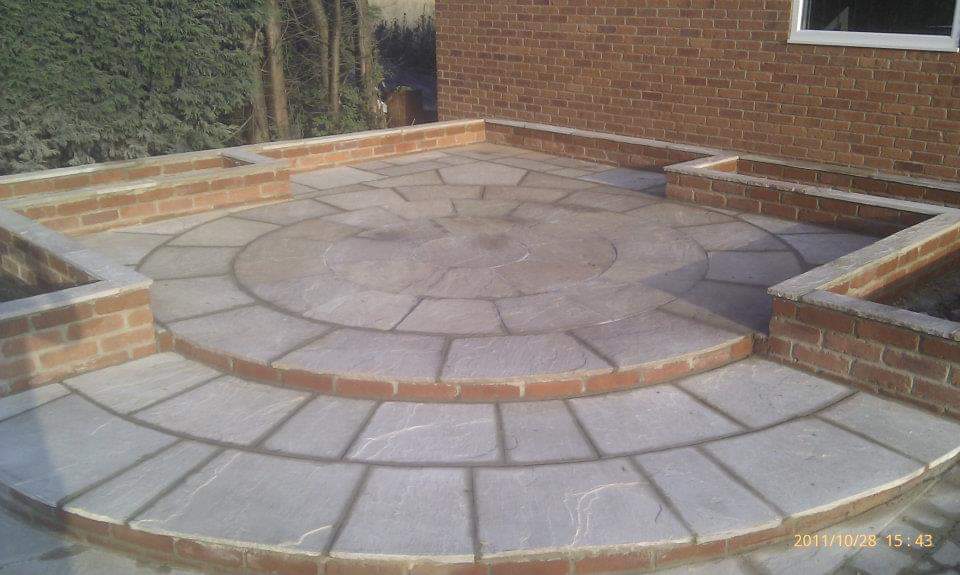 Brick patio construction